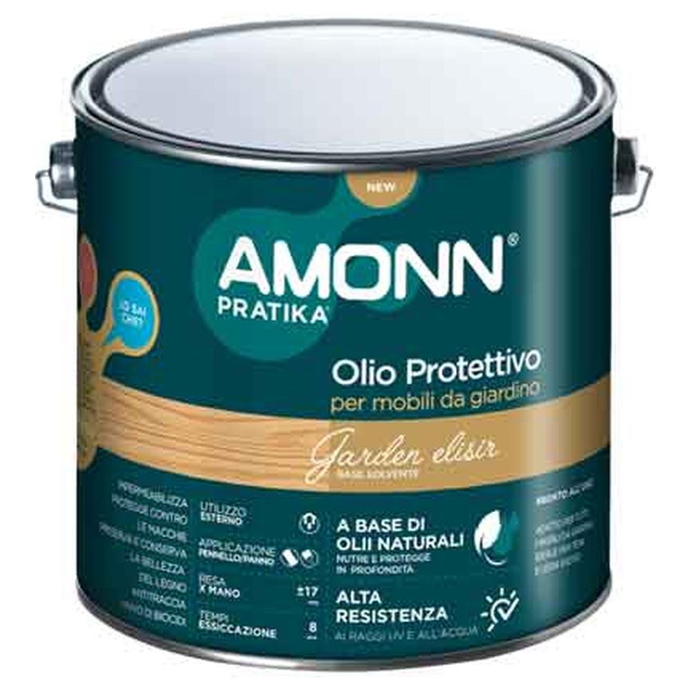 olio protettivo per legno 'garden elisir' amonn 0,75 lt - satinato