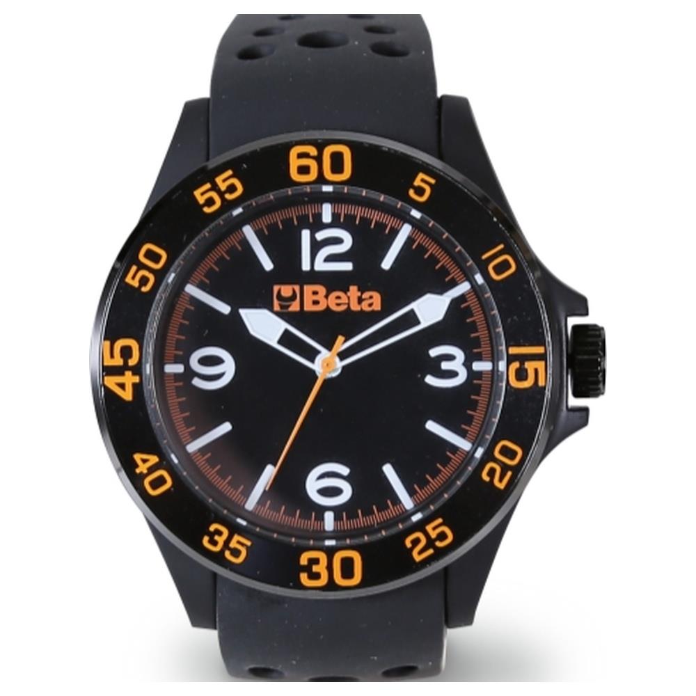 orologio analogico, cassa in plastica soft touch con ghiera in metallo, water resistant 3atm, cinturino in silicone betacollection 9593w