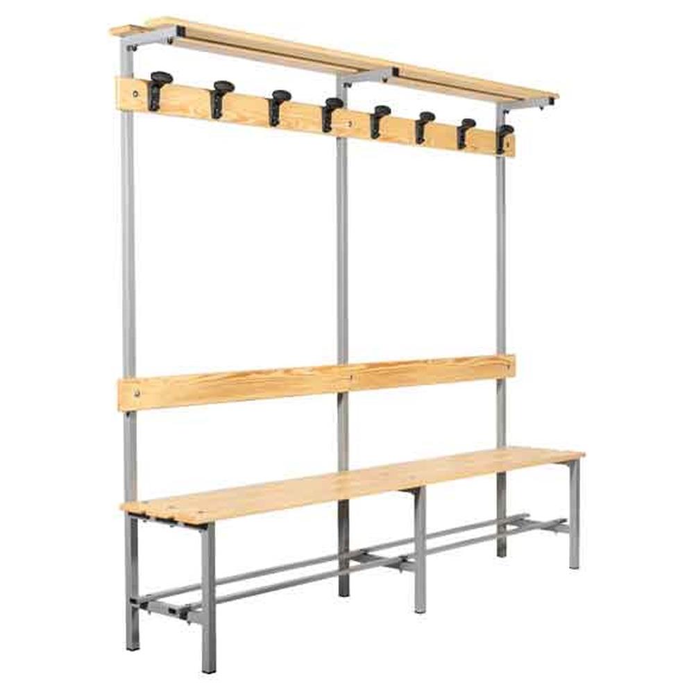panca con appendiabiti pratiko 150x39x190h cm - 3 posti