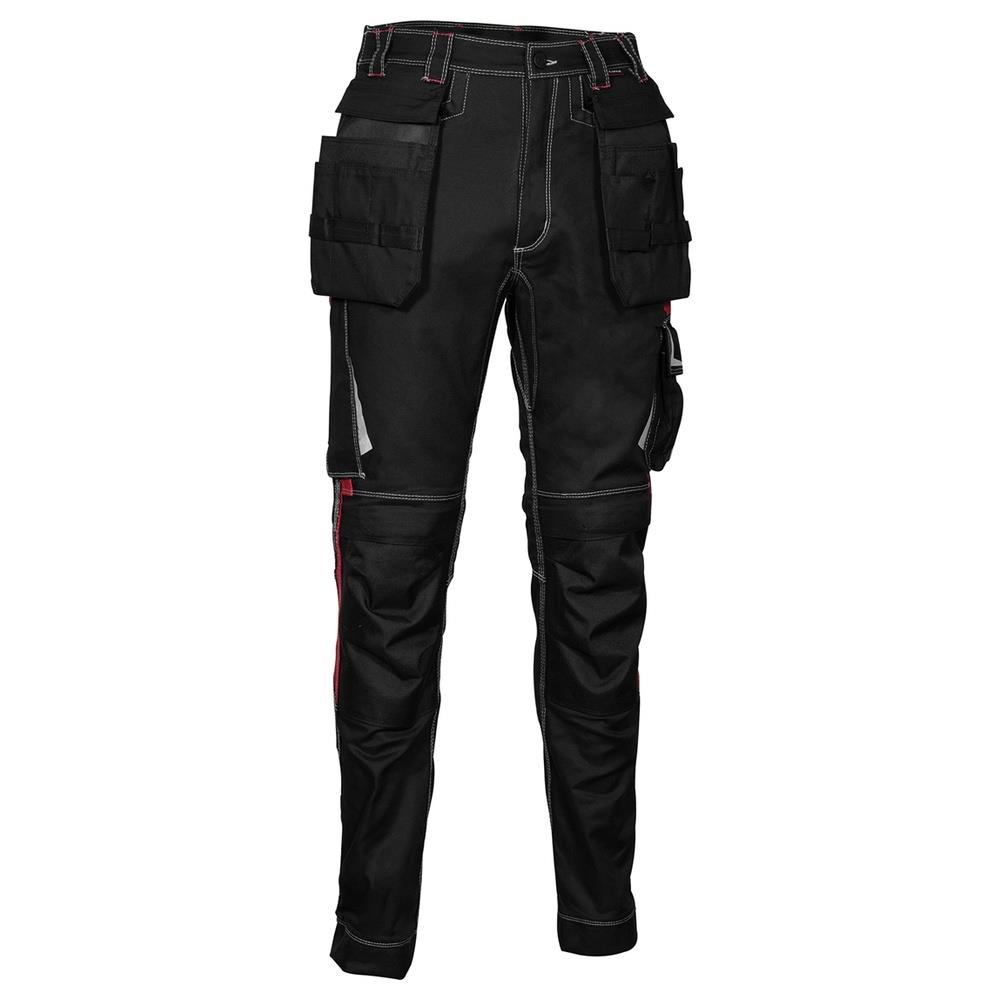 pantaloni cofra gondomar v486 nero/rosso 48