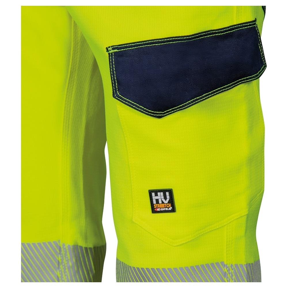 pantaloni cofra guatire v601 giallo fluo/navy 44