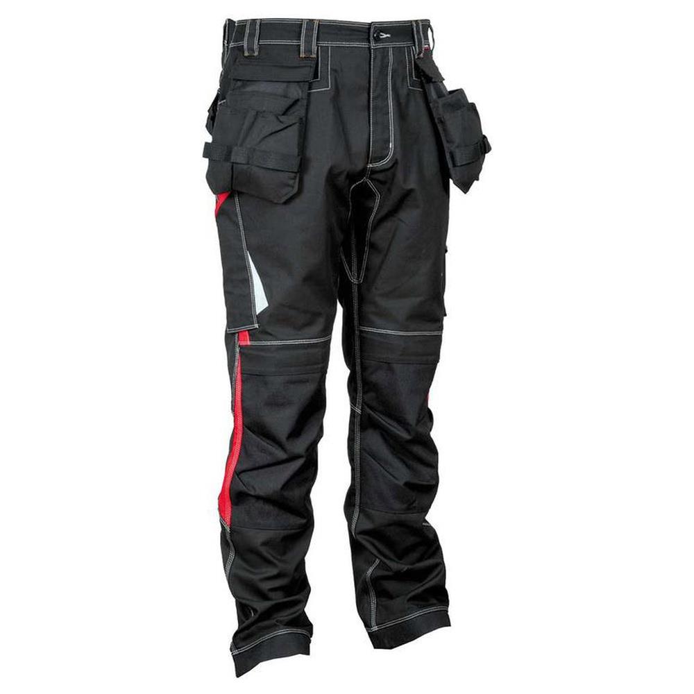 pantaloni cofra leiria tasche staccabili v481-0 nero/rosso 58