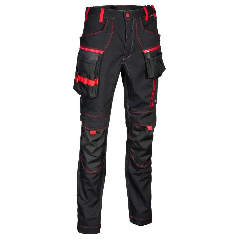 pantaloni cofra mureck v561 nero/rosso 44