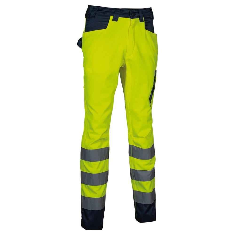 pantaloni cofra upata v555 giallo fluo/navy 44
