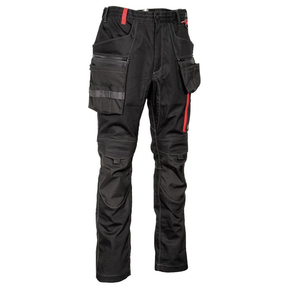 pantaloni da lavoro cofra mureck nero/rosso 44