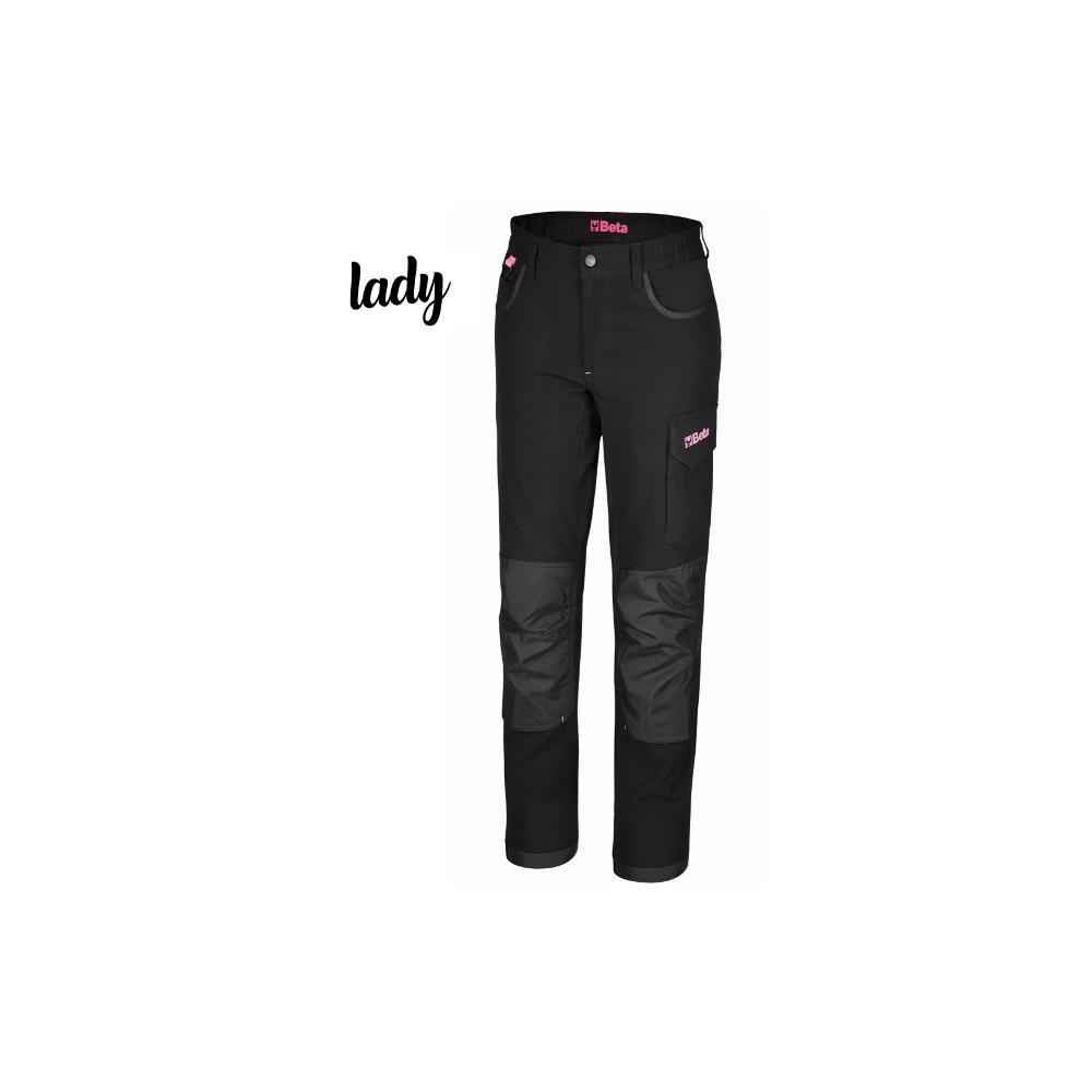pantaloni da lavoro da donna multitasche in 100% cotone elasticizzato, 170g beta 7818ln xs
