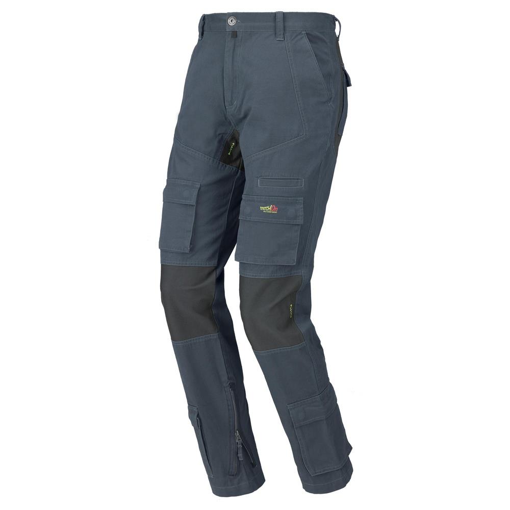 pantaloni issa-8738 stretch on inserti elastici grigio 2xl