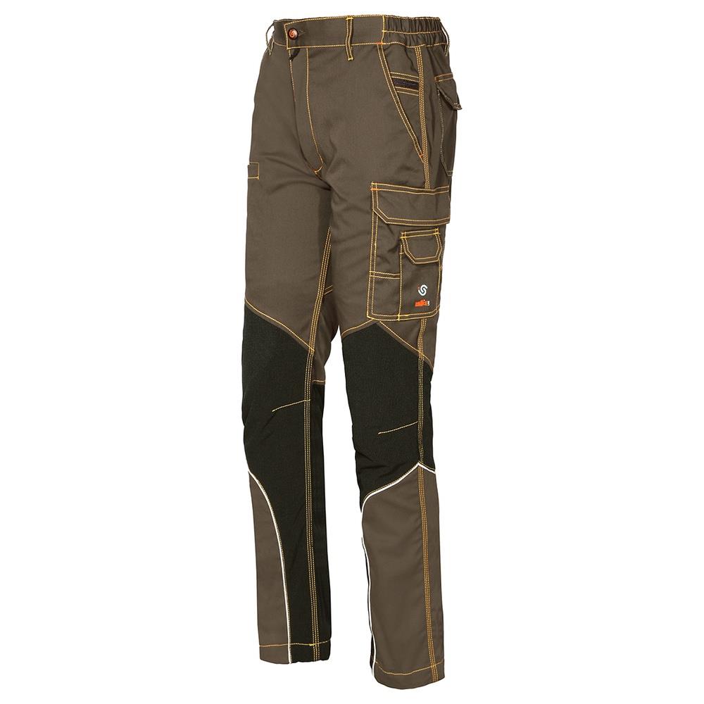 pantaloni issa 8830 inserti stretch  brown 2xl