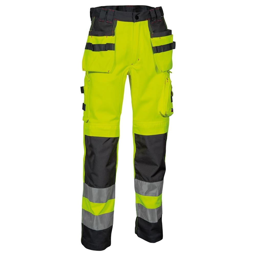 pantaloni multitasche cofra blinding v078 giallo fluo/antr 44