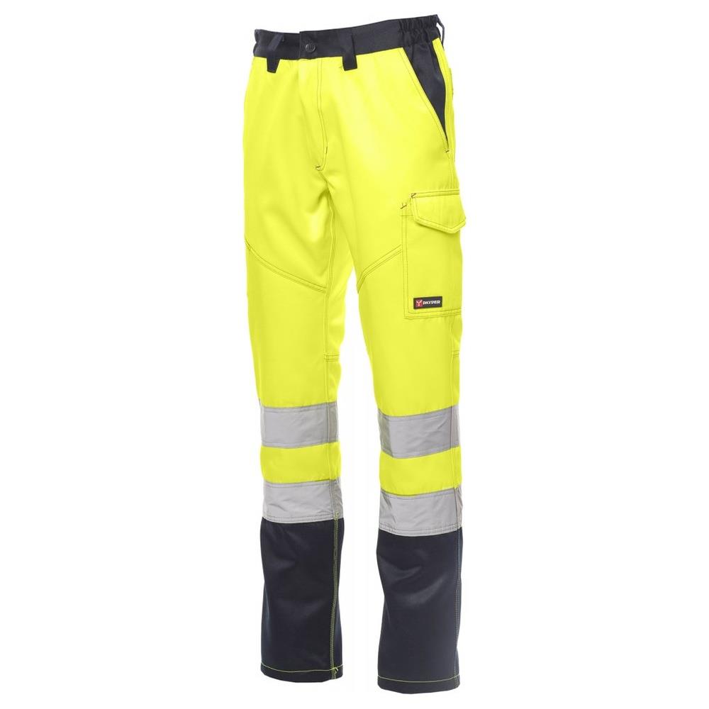 pantaloni payper charter-winter giallo fluo/navy s