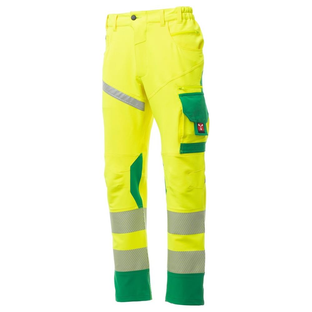 pantaloni stretch payper next 4w hi-vi giallo fluo/jelly green 42