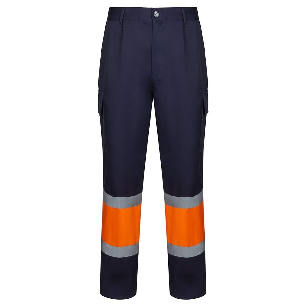 pantaloni velilla bicolor cod 303003 azul marino/arancio fluo s