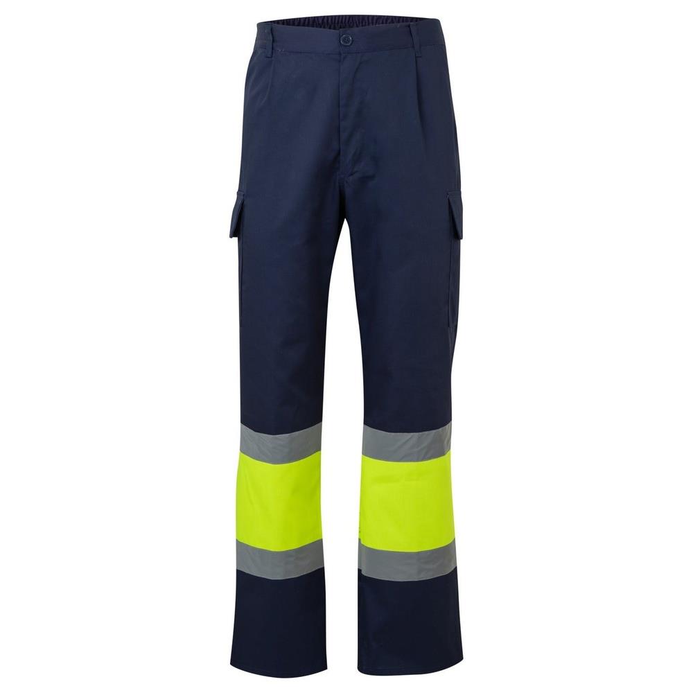 pantaloni velilla bicolor cod 303003 azul marino/giallo fluo s