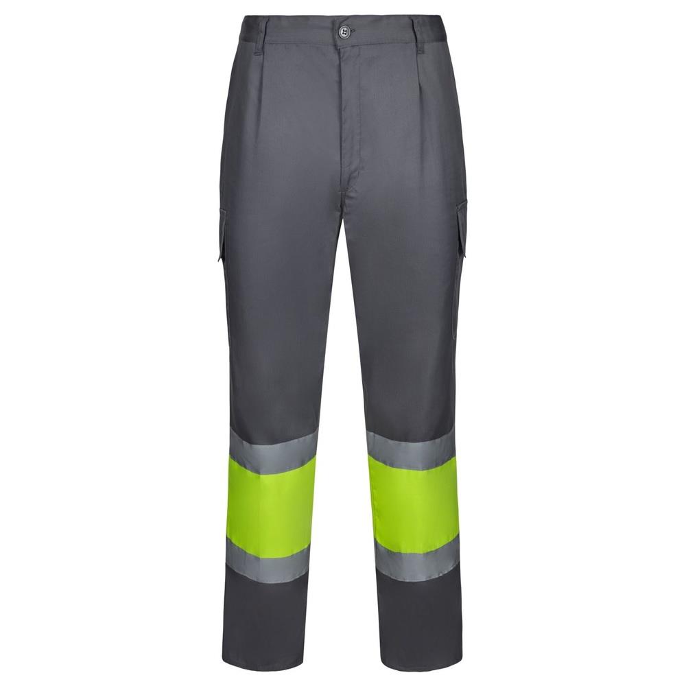 pantaloni velilla bicolor cod 303003 grigio/giallo fluo s
