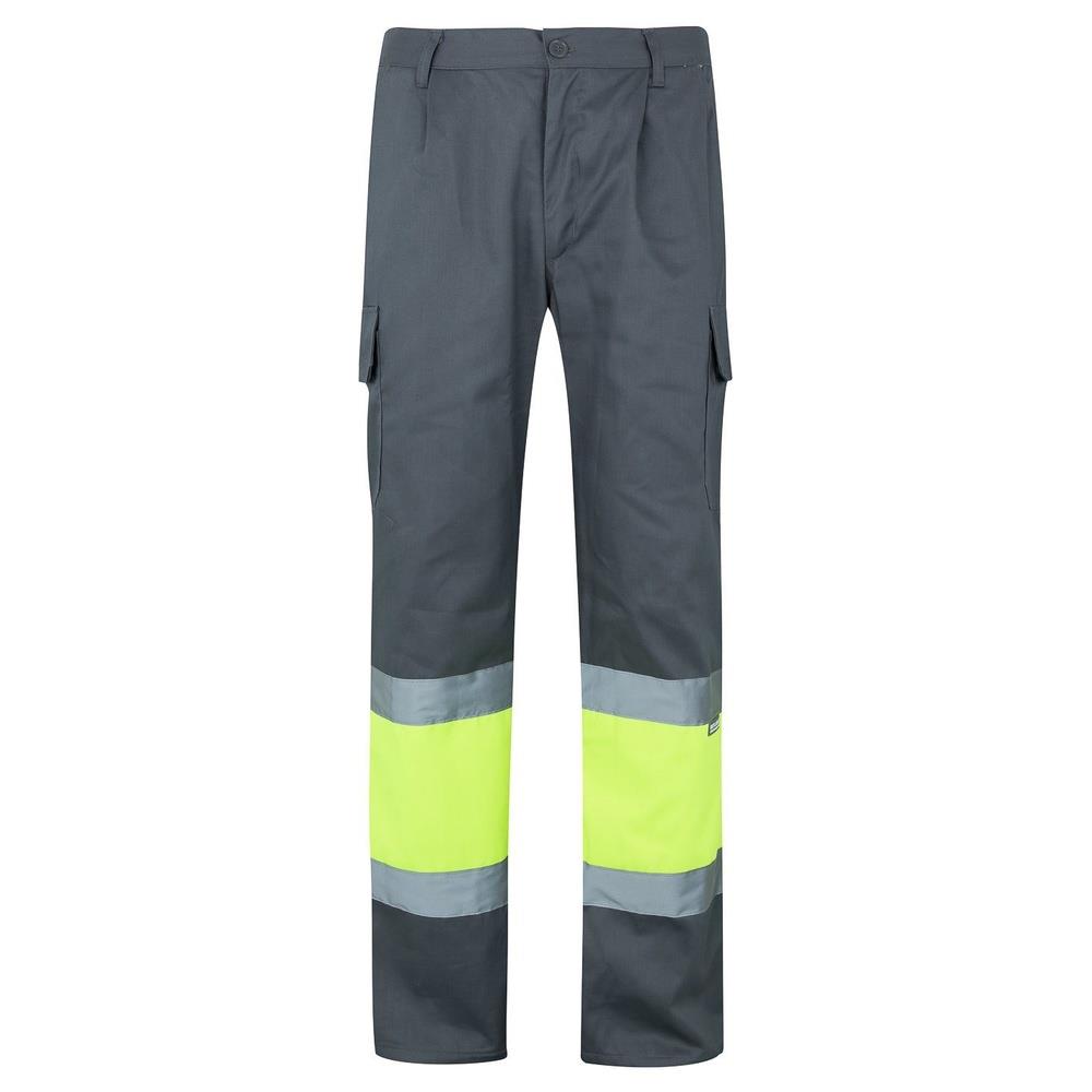 pantaloni velilla bicolor multitasche cod 157 grigio/giallo fluo s