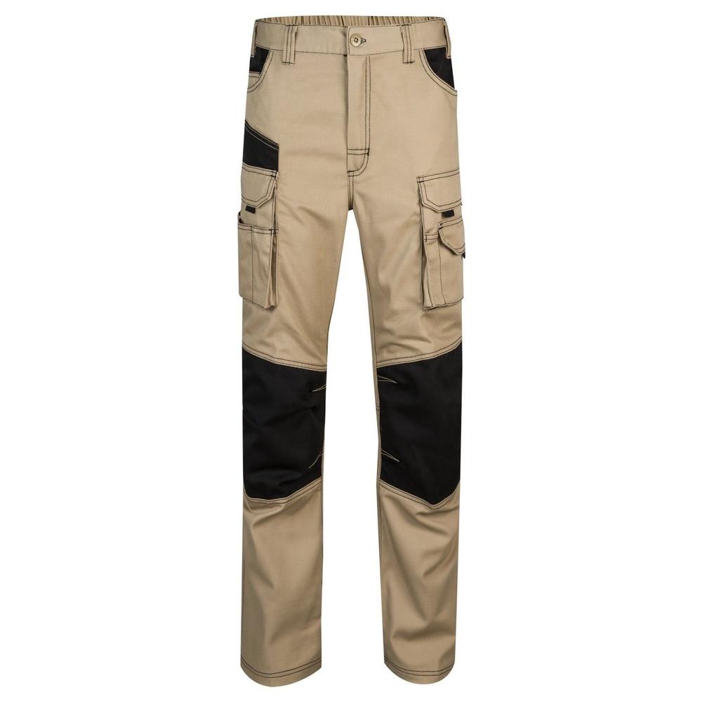 pantaloni velilla canvas multitasche solid match cod 103011b beige sabbia/nero s