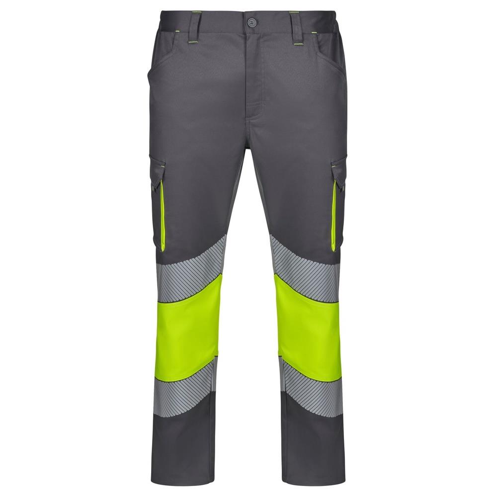 pantaloni velilla elasticizzati bicolor bande se cod 303008s grigio/giallo fluo s