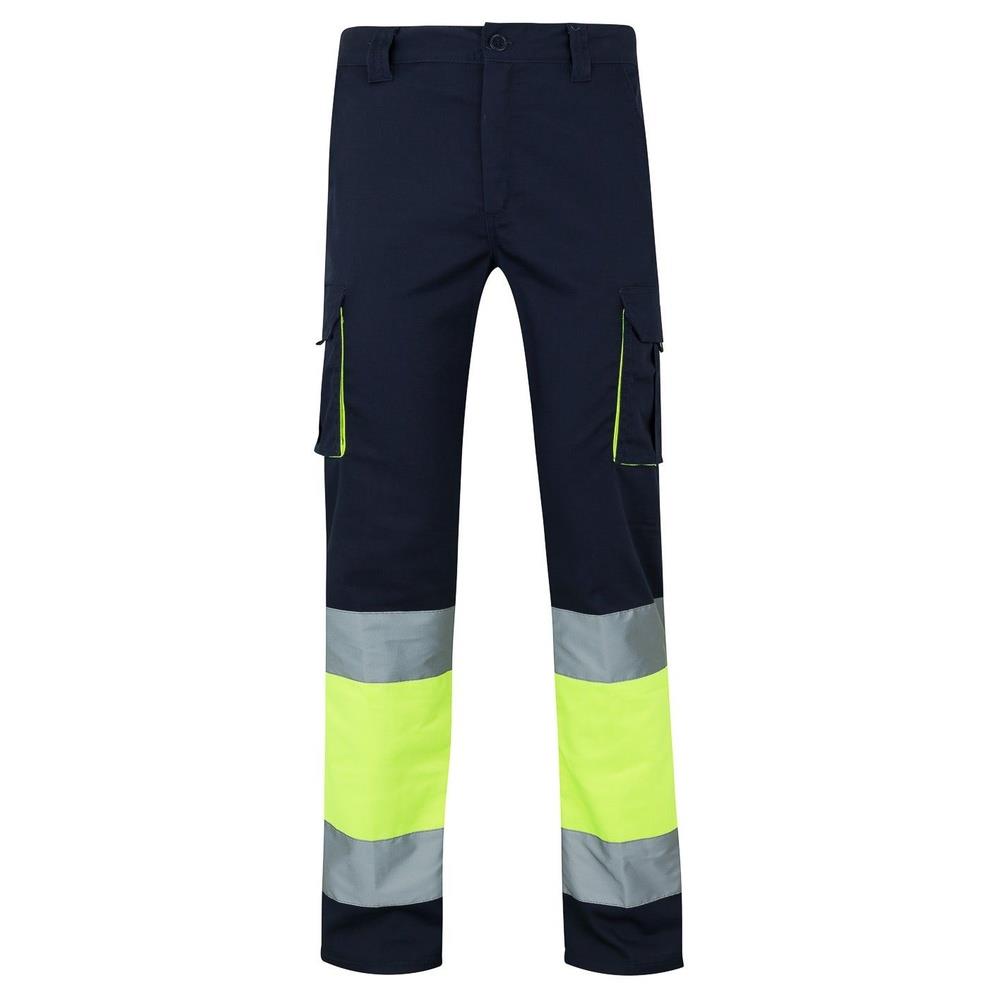 pantaloni velilla elasticizzati bicolor multitas cod 303002s navy/giallo fluo s