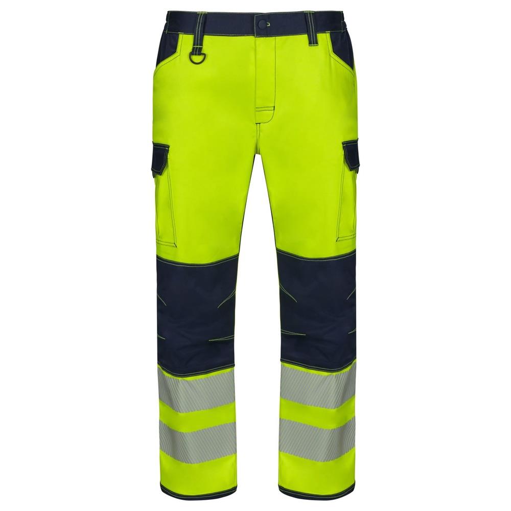 pantaloni velilla elasticizzati con ginocchiere  cod 303010s navy/giallo fluo s