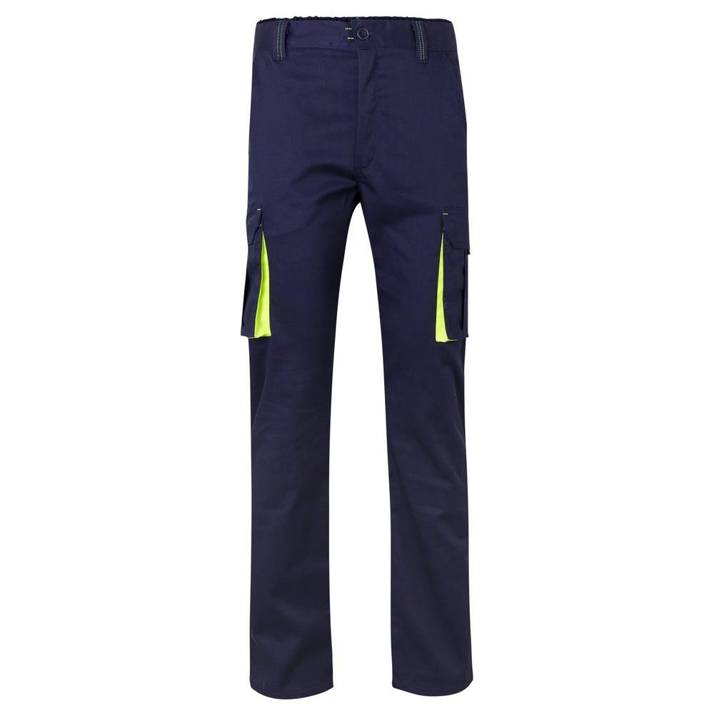 pantaloni velilla elasticizzati multitasche fluo cod 103008s azul marino/giallo fluo 34