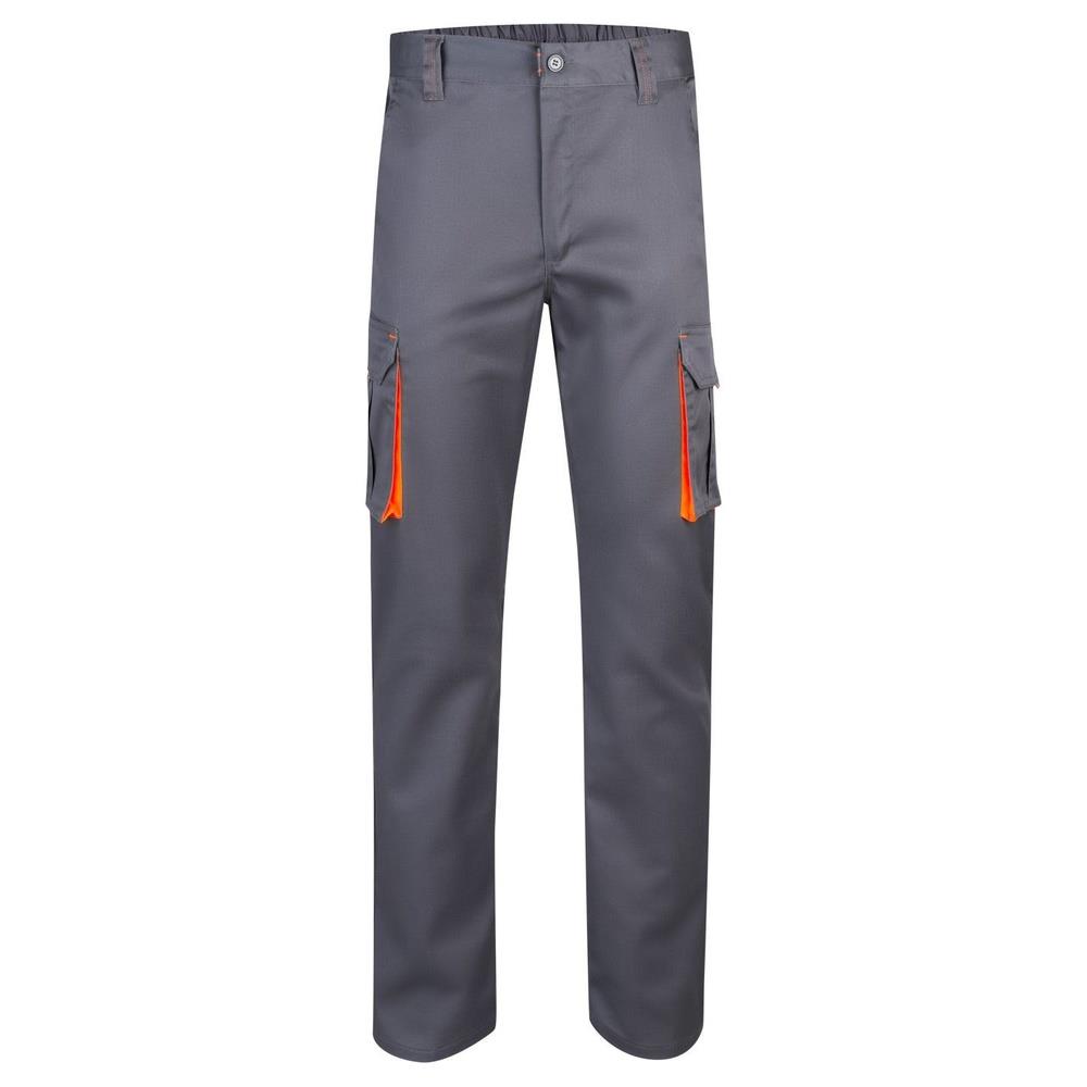pantaloni velilla elasticizzati multitasche fluo cod 103008s grigio/arancio fluo 34