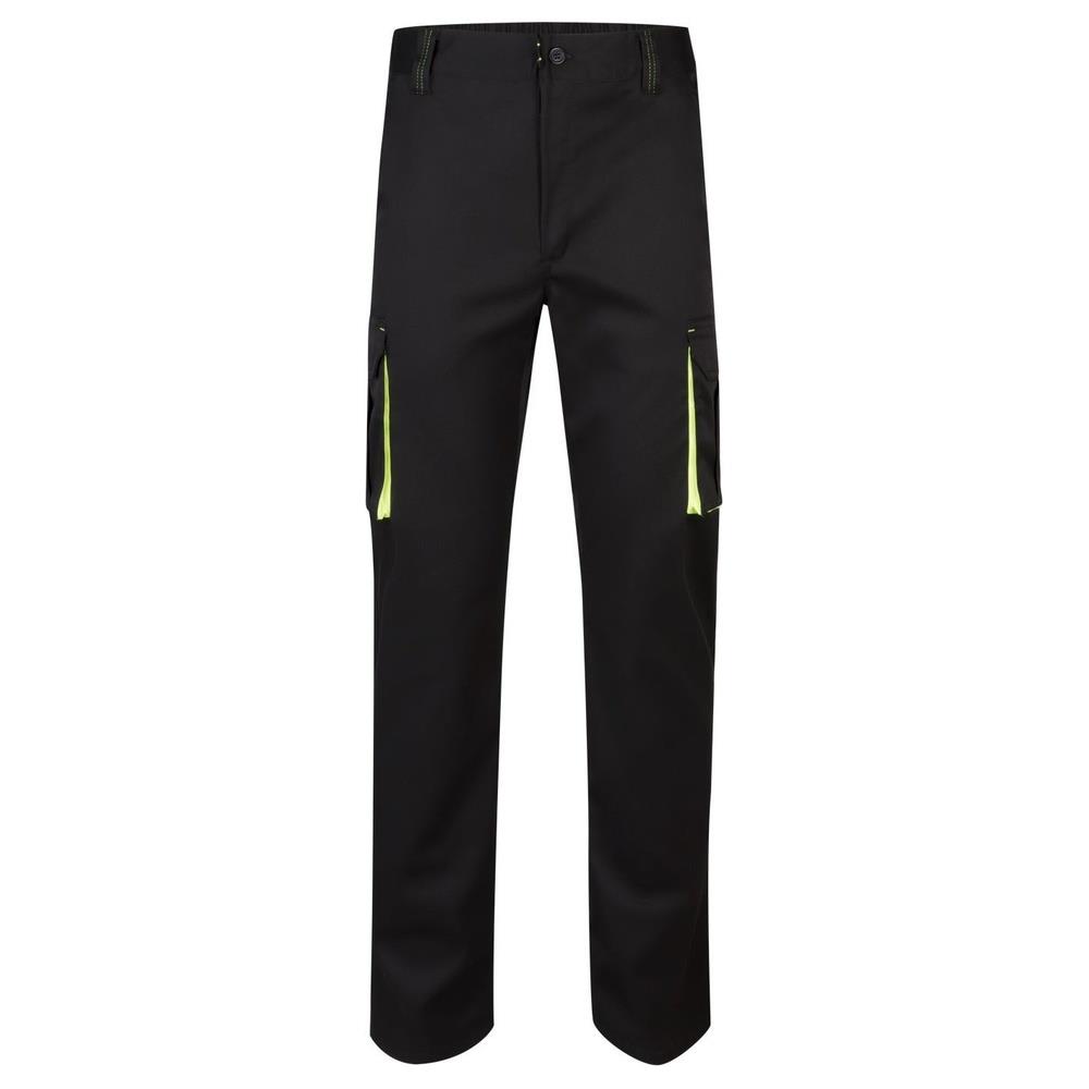 pantaloni velilla elasticizzati multitasche fluo cod 103008s nero/giallo fluo 34