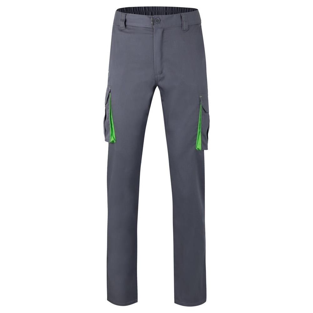 pantaloni velilla elasticizzati multitasche tota cod 103024s grigio/chartreuse 34