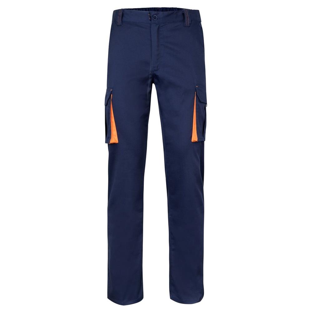 pantaloni velilla elasticizzati multitasche tota cod 103024s navy/arancione 34