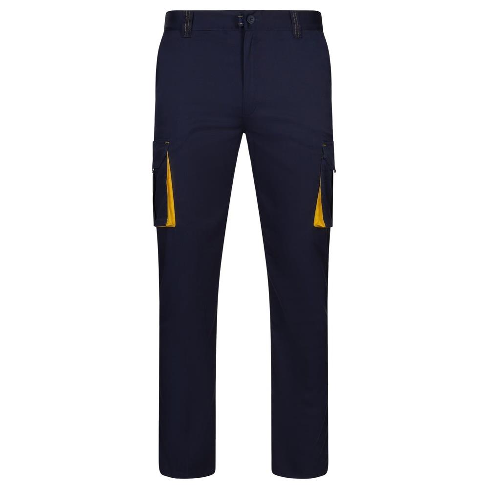 pantaloni velilla elasticizzati multitasche tota cod 103024s navy/giallo 34