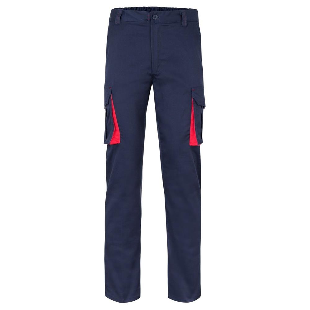pantaloni velilla elasticizzati multitasche tota cod 103024s navy/rosso 34