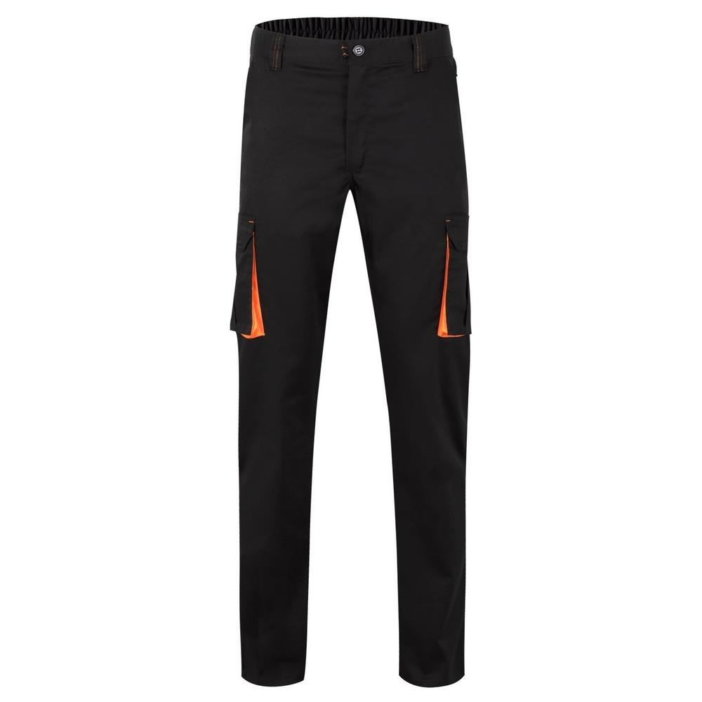 pantaloni velilla elasticizzati multitasche tota cod 103024s nero/arancione 34