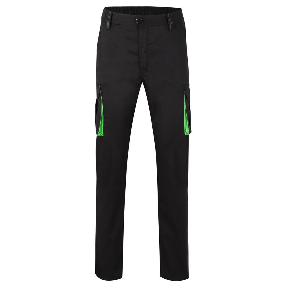 pantaloni velilla elasticizzati multitasche tota cod 103024s nero/chartreuse 34