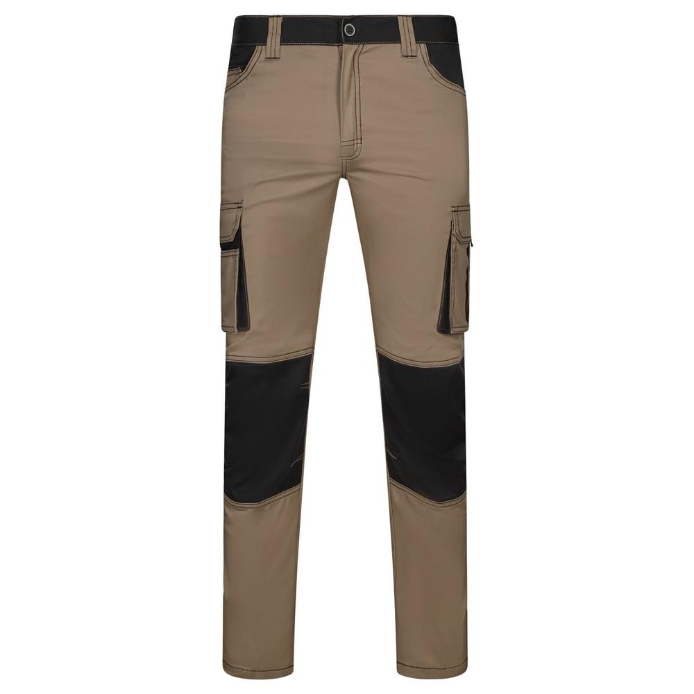 pantaloni velilla elasticizzati solid match cod 103031s beige sabbia/nero 34