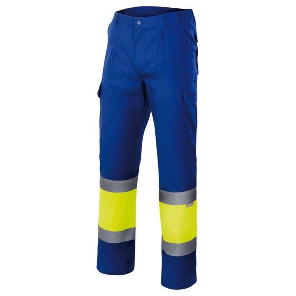 pantaloni velilla foderati bicolor multitasche cod 156 bluette/giallo fluo s