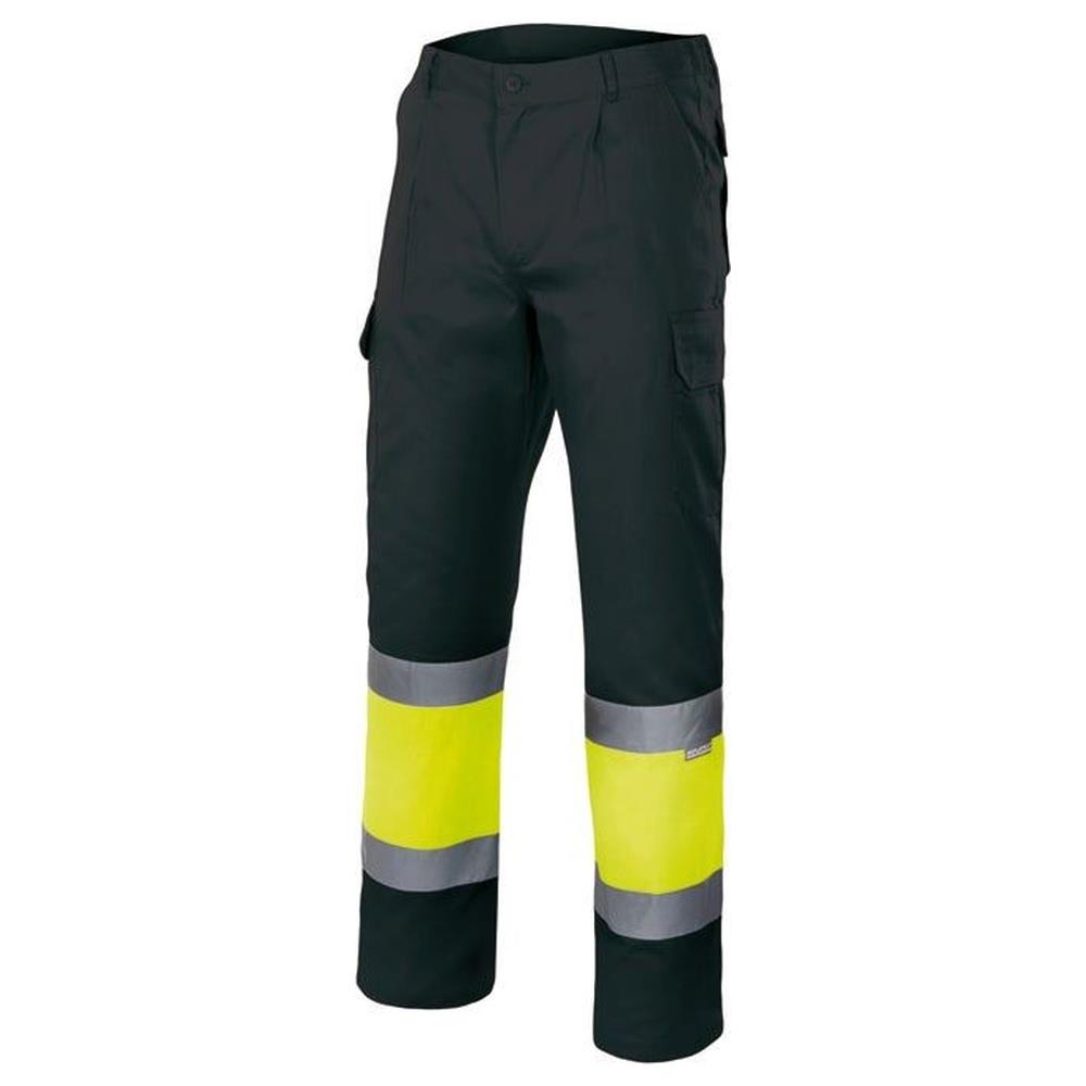 pantaloni velilla foderati bicolor multitasche cod 156 nero/giallo fluo s