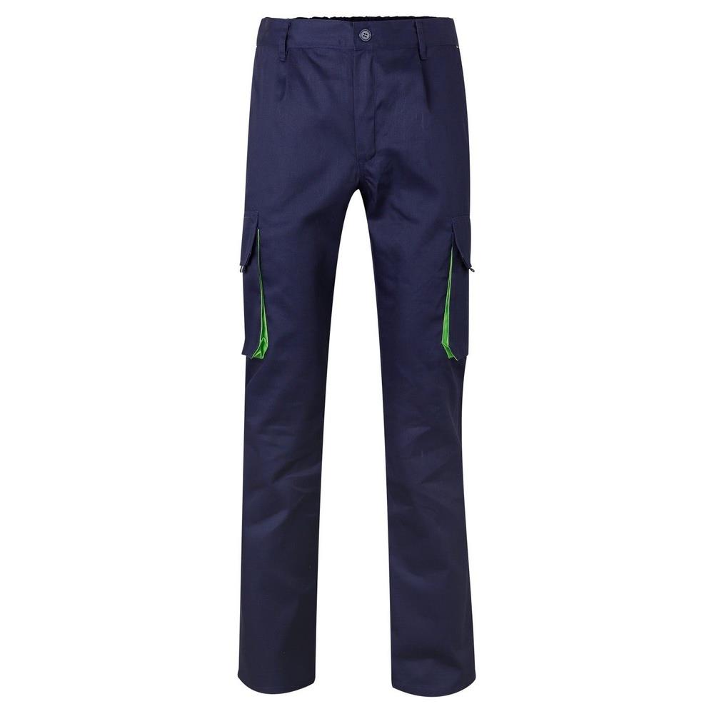pantaloni velilla multitasche total match cod 103004 azul marino/chartreuse 34