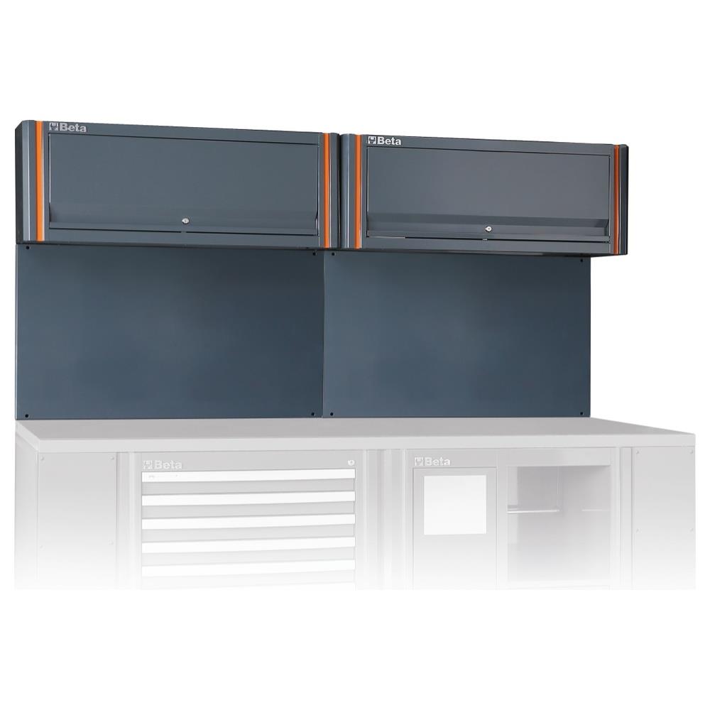 parete con 2 pensili per arredo officina betarsc55 c55/2pm