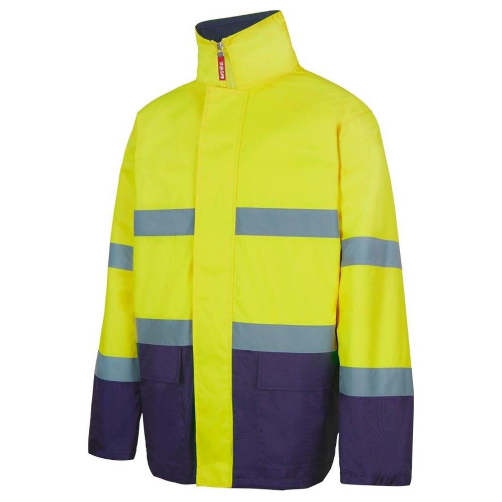 parka velilla bicolor cod 306002 azul marino/giallo fluo s