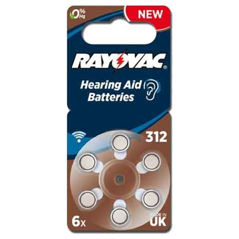 pila per acustica  rayovac 312  blister 6 pezzi