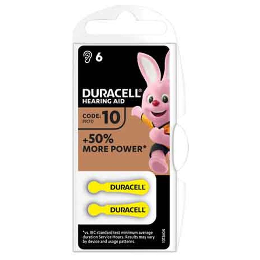 pila per apparecchi acustici  easy tab 10  blister 6 pezzi - colore giallo