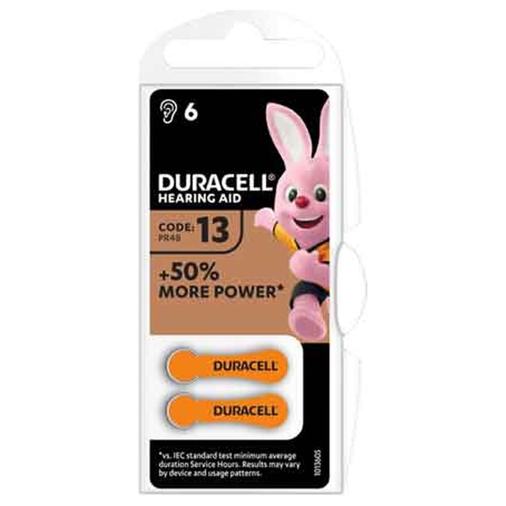 pila per apparecchi acustici  easy tab 13  blister 6 pezzi - colore arancio