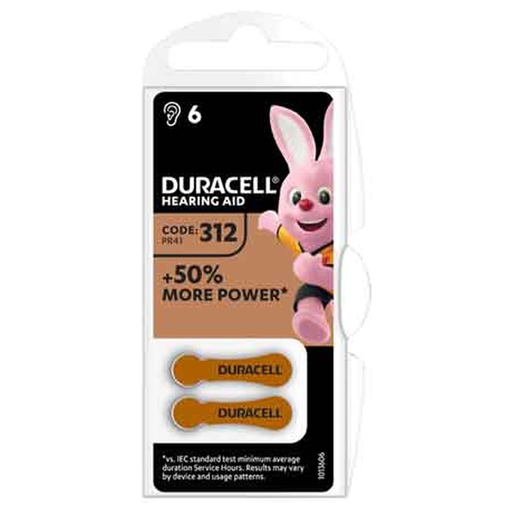 pila per apparecchi acustici  easy tab 312  blister 6 pezzi - colore marrone