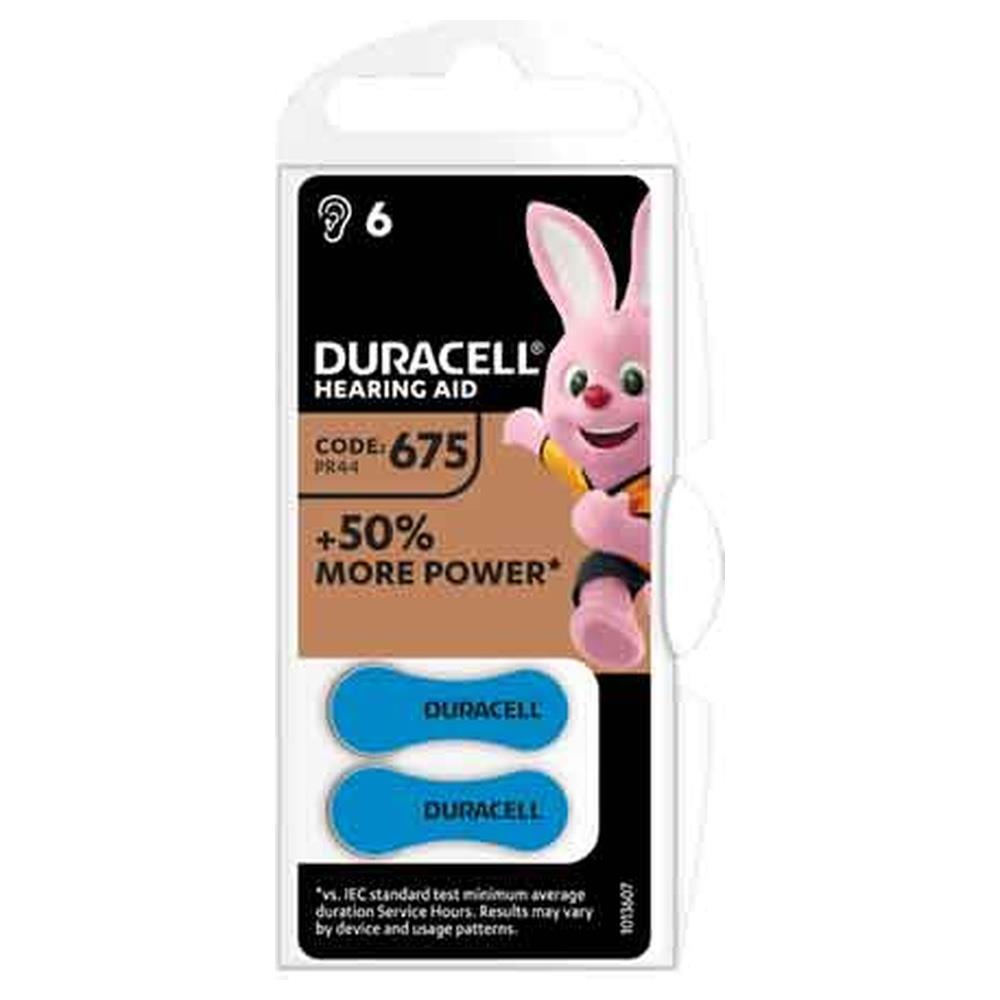 pila per apparecchi acustici  easy tab 675  blister 6 pezzi - colore blu