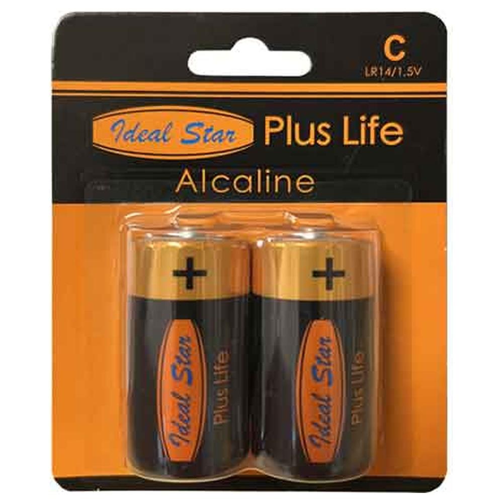 pile alcaline "plus life" 1/2 torcia cardinale  blister 2 pezzi