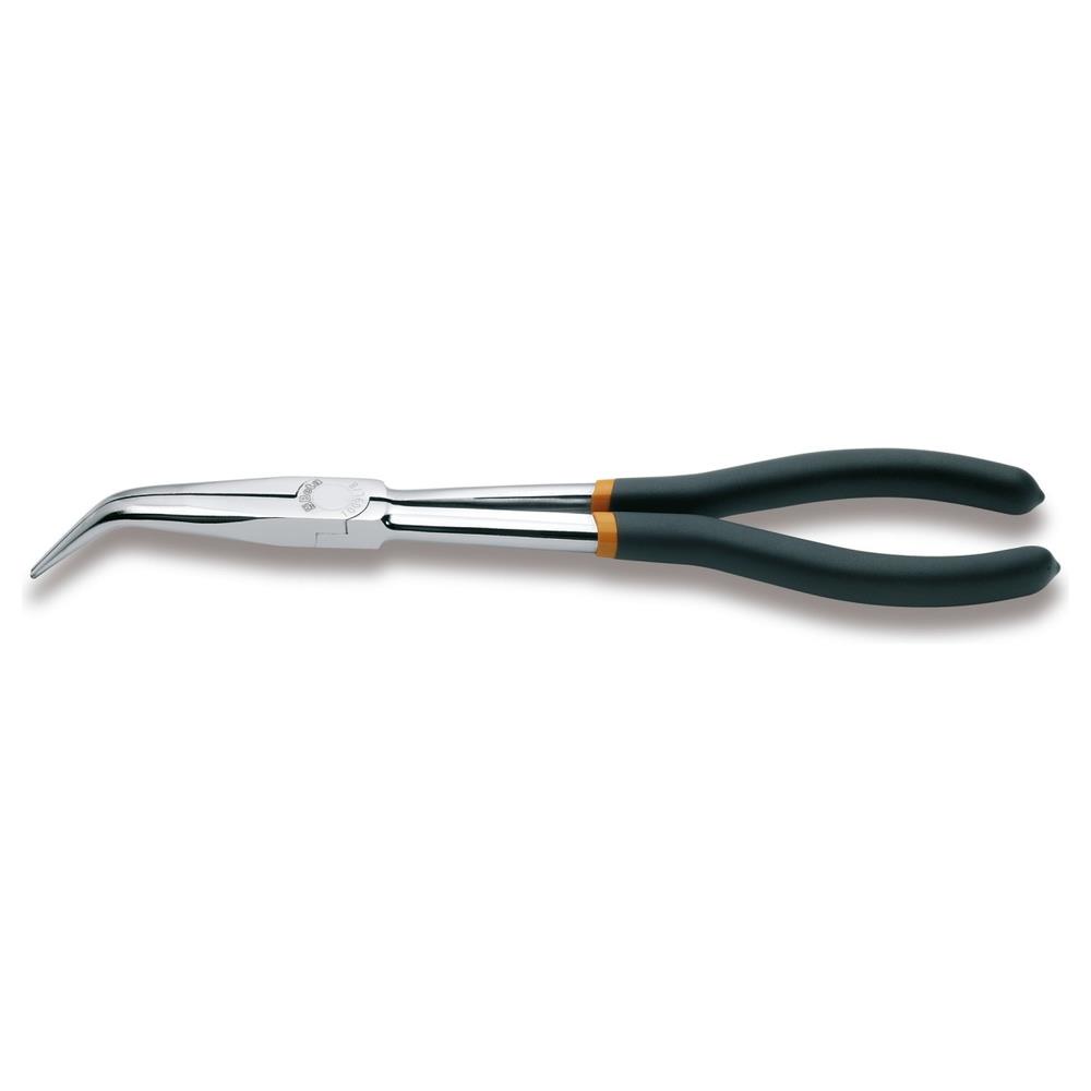 pinza a becchi mezzotondi lunghissimi zigrinati piegati a 45° per impieghi speciali manici ricoperti con 2 strati di pvc antiscivolo beta 1009l/b