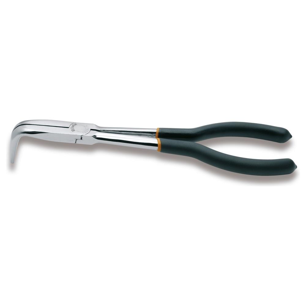 pinza a becchi mezzotondi lunghissimi zigrinati piegati a 90° per impieghi speciali manici ricoperti con 2 strati di pvc antiscivolo beta 1009l/c