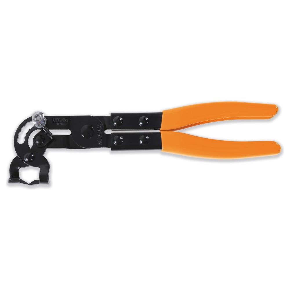 pinza con testa orientabile per pioli in plastica con clips a pressione beta 1478t