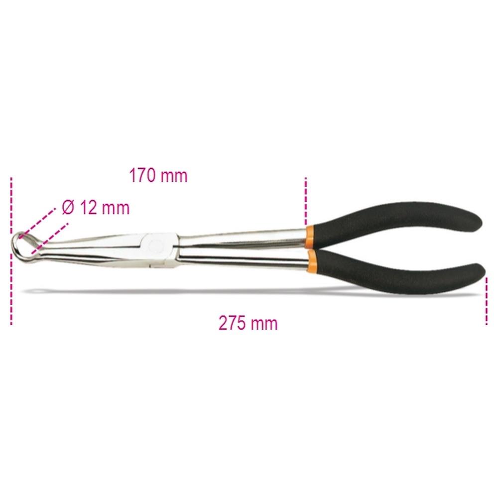 pinza per cappucci candele d’accensione a becchi lunghi manici ricoperti con 2 strati in pvc beta 1474dl