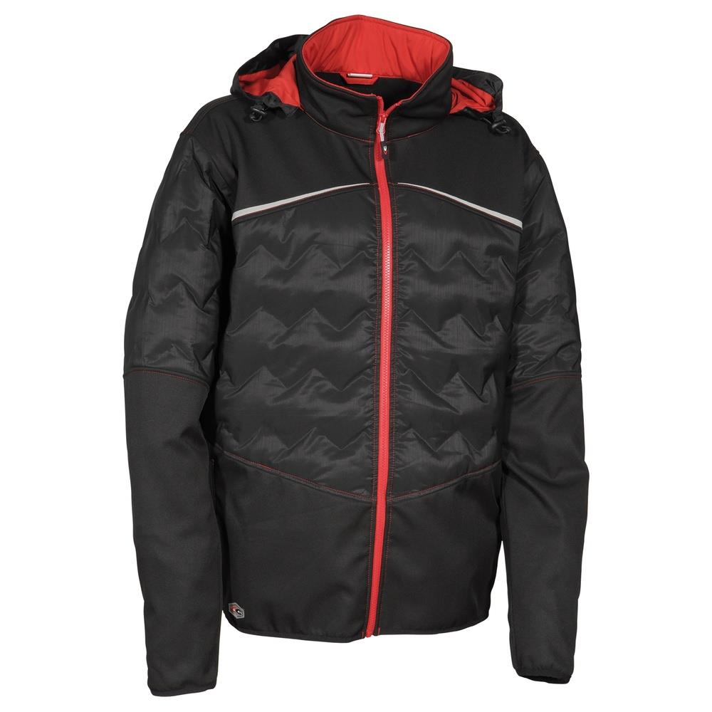 piumino cofra poligus v377 nero/rosso s
