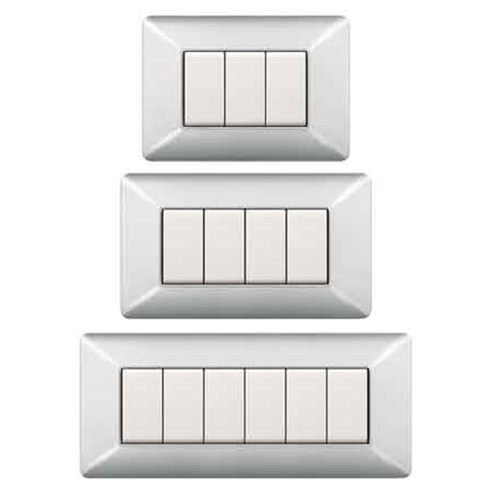 placca coprinterruttore in alluminio chiaro 'easy'